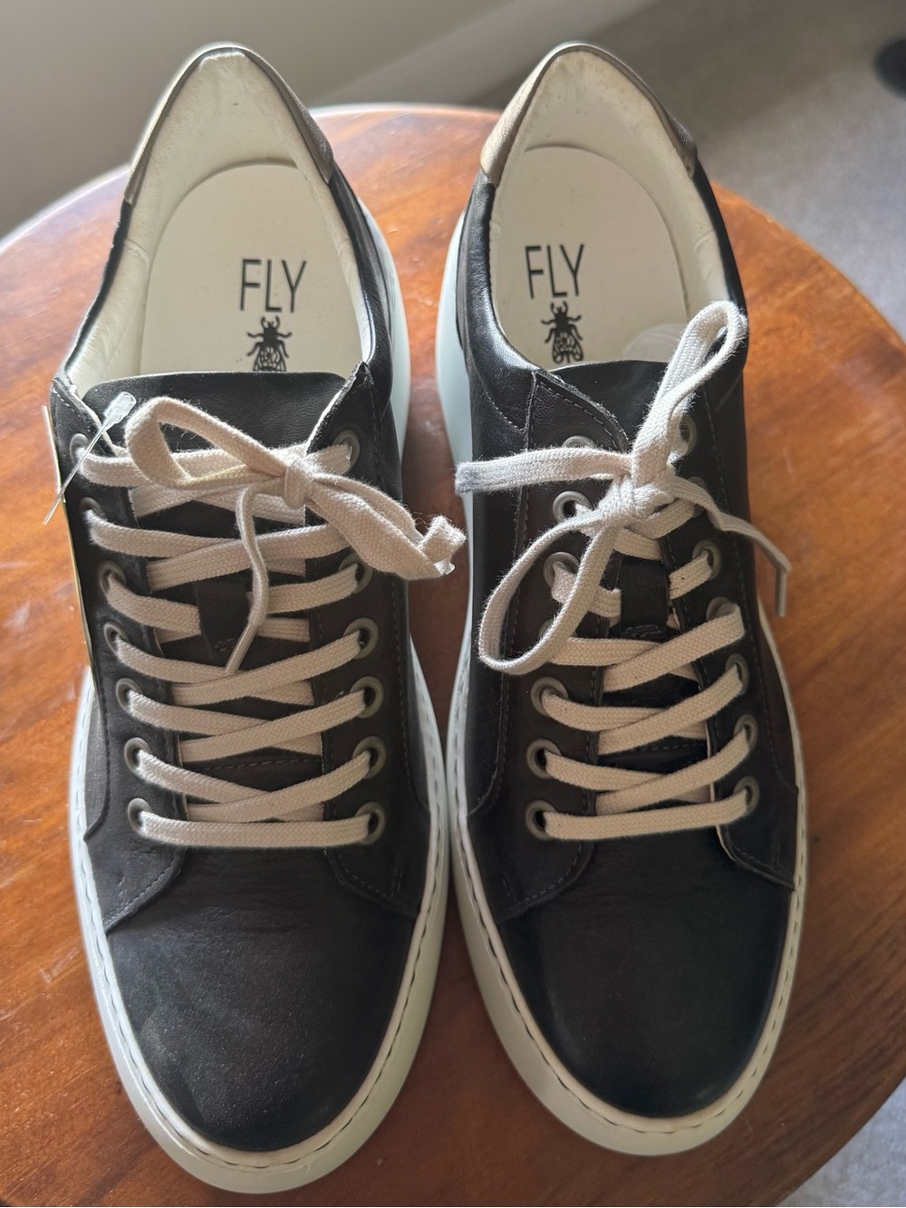 Fly London womans Black Sneakers with White Platform - Picture 2 of 4